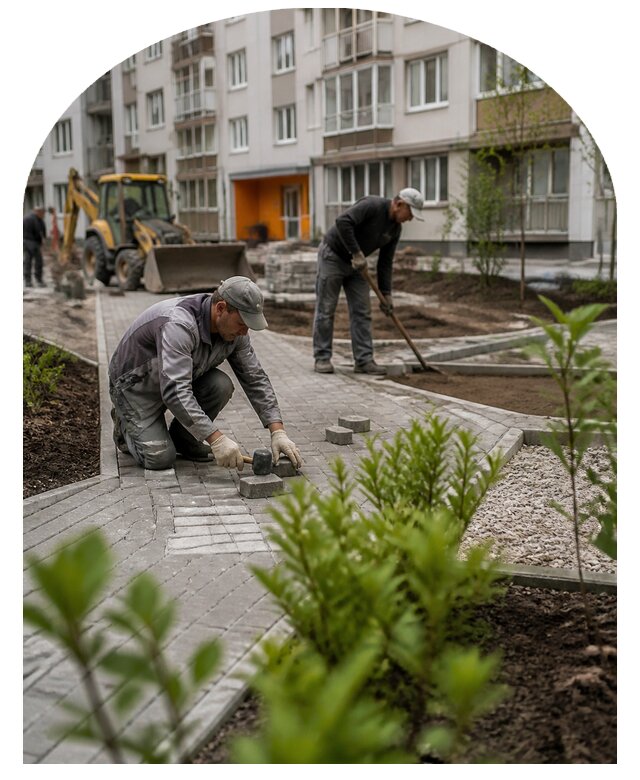 Благоустройство двора многоквартирного дома в Лесозаводске