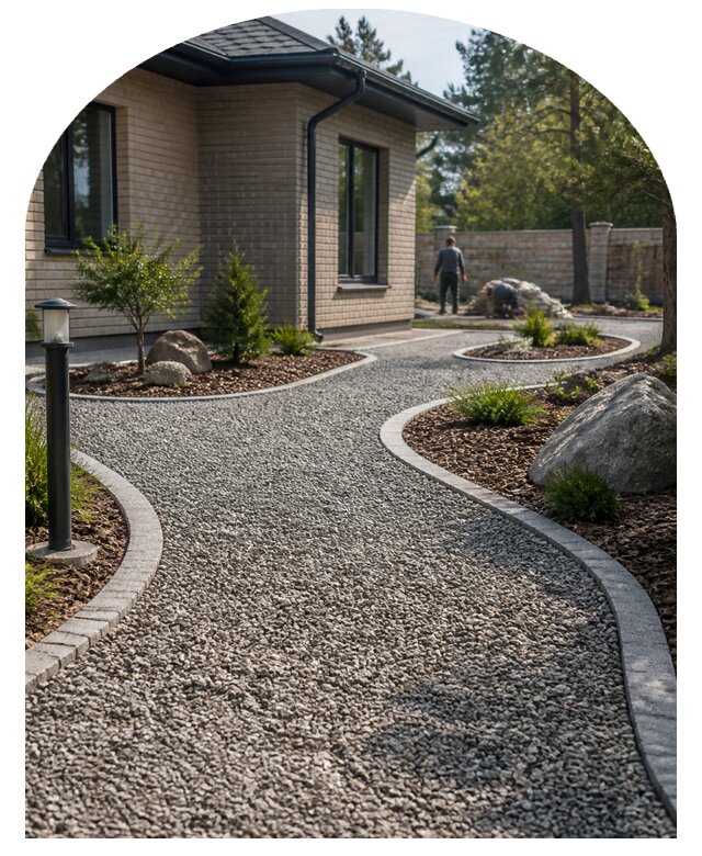 Покрытие декоративным гравием в Лесозаводске от 672 р. | Метпроект-Лсз